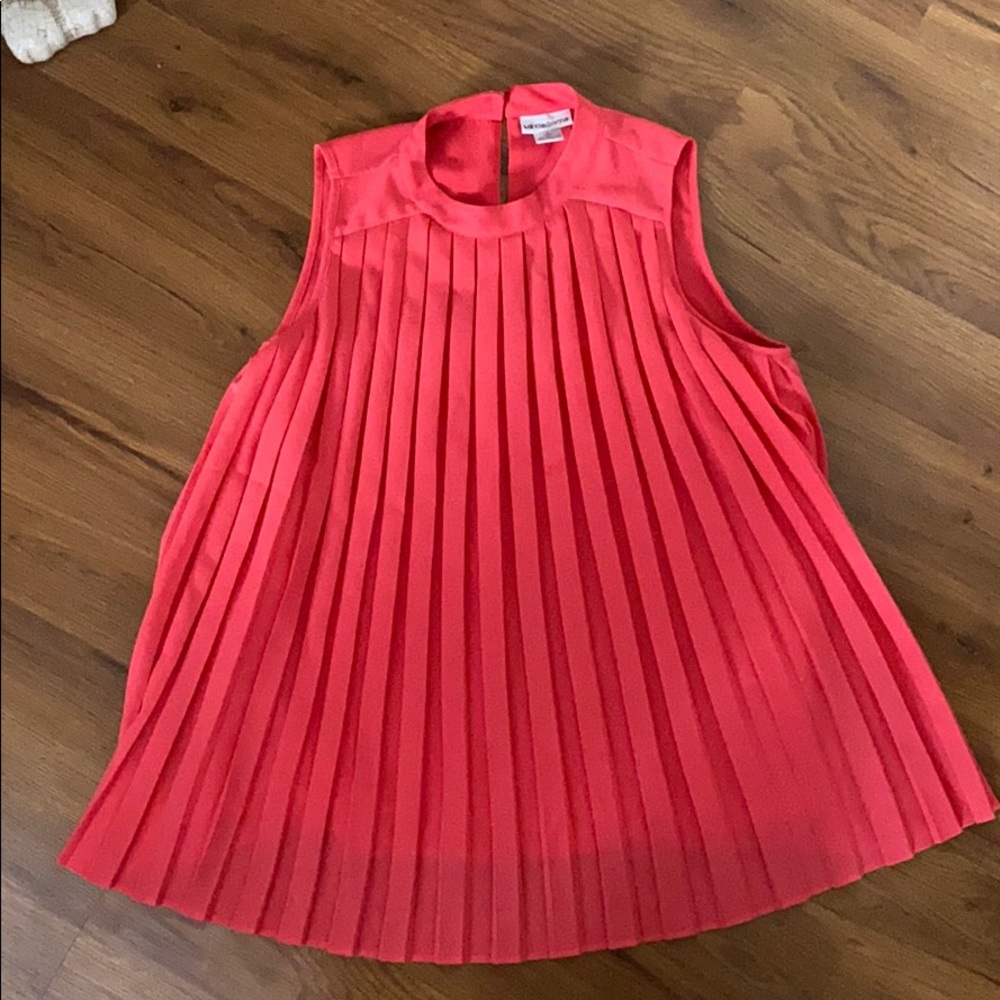 Vibrant coral fancy blouse